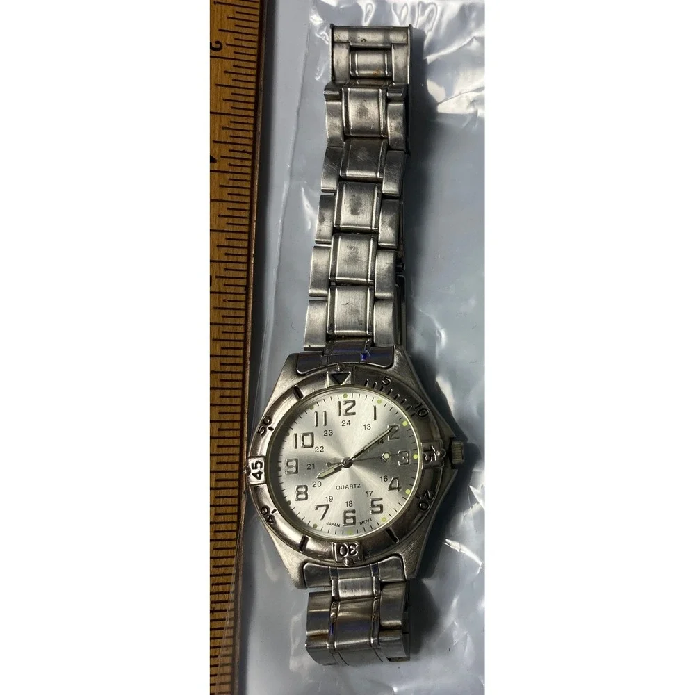 Advance PUR54906W Mens Silver Tone Stainless Steel Quartz Watch 38mm 24H Dial